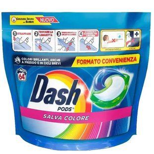 Капсули для прання Dash Pods 3 в 1 "Salva Colore", 64шт &mdash; фото товару