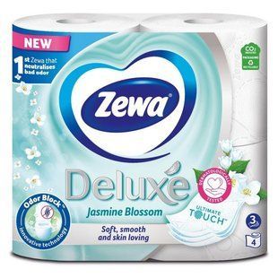 Туалетний папір ZEWA Deluxe Jasmine Blossom 3 шари 4 рулони &mdash; фото товару