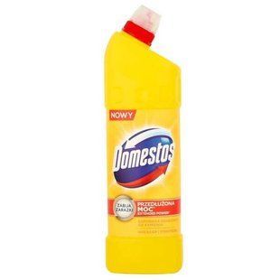Domestos жовтий для чищення та дезінфекції туалетів підвищеної дії Лимонна свіжість, 1л &mdash; фото товару