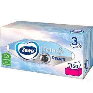 Серветки гігієнічні сухі Zewa Deluxe Design 3 шари 150 шт. &mdash; фото товару