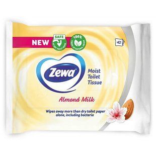 Папір туалетний вологий Zewa Аmond Milk з ароматом мигдалевого молочка 42 шт &mdash; фото товару