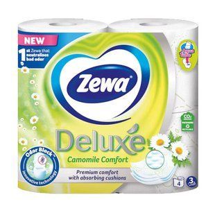 Туалетний папір Zewa Deluxe Ромашка 3 шари 4 шт &mdash; фото товару