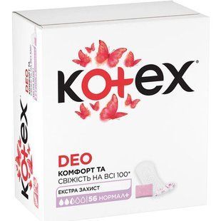 Щоденні гігієнічні прокладки Kotex fresh, 56 шт &mdash; фото товару